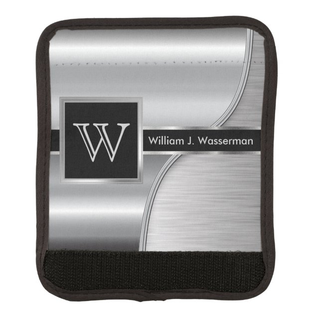 Masculine Monogram Executive Style Luggage Handle Wrap (Front)