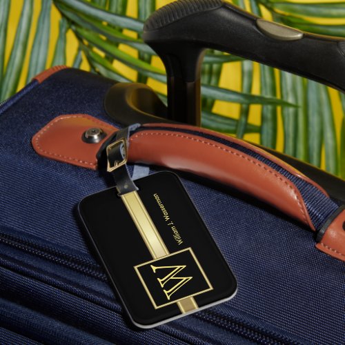 Masculine Monogram Executive Style Luggage Tag