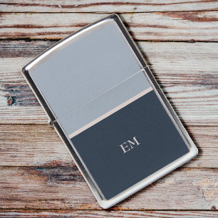 Masculine Monogram Initials Modern Simple Minimal Zippo Lighter