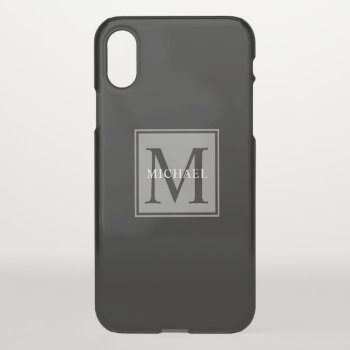 Masculine Monogram Minimalist Block Lettering Iphone X Case by custom_iphone_cases at Zazzle