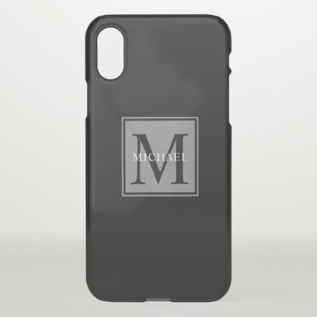 Masculine Monogram Minimalist Block Lettering Iphone X Case
