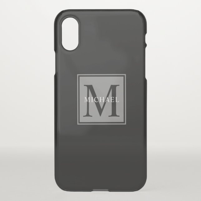 Masculine Monogram Minimalist Block Lettering Uncommon iPhone Case (Back)