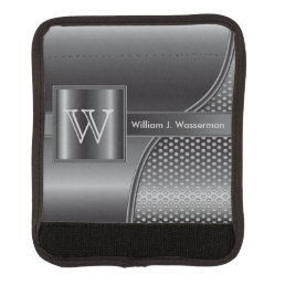 Masculine Monogram Style Black Steel Metal Luggage Handle Wrap