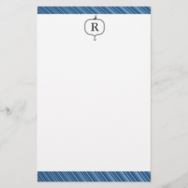 Masculine Monogrammed Nautical Stationery (Front)