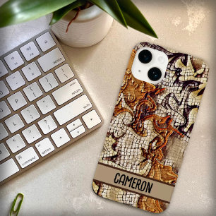 Masculine Mosaic Brown Inspirivity Case-Mate iPhone 14 Case