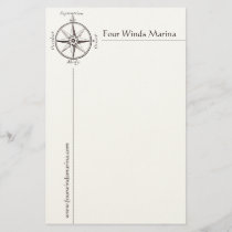 Masculine Nautical Stationery with Antique Compass