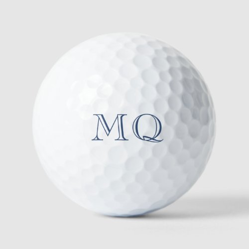 Masculine Navy Blue Initials Name Monogram  Golf Balls