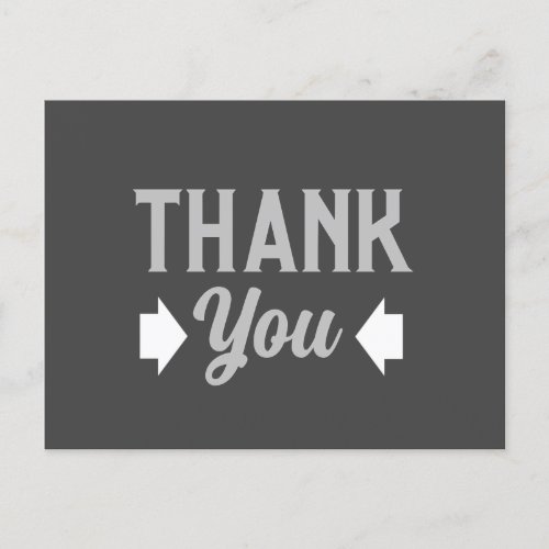 Masculine or Business Gray Thank You Postcard