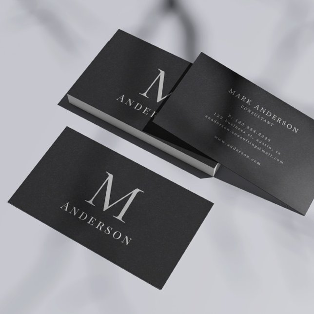  Masculine Personalized Double Monogram Business Card (Creator Uploaded)