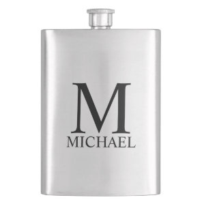 Masculine Personalized Monogram and Name Flask