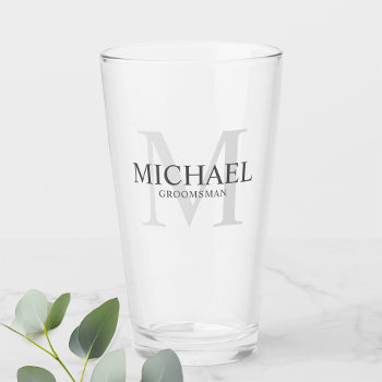 Masculine Personalized Monogram And Name Groomsmen Glass by manadesignco at Zazzle