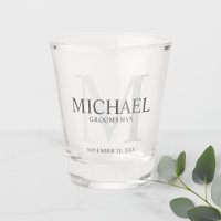 Masculine Personalized Monogram and Name Groomsmen Shot Glass
