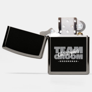 Masculine Personalized Name Groomsmen Team Groom Zippo Lighter