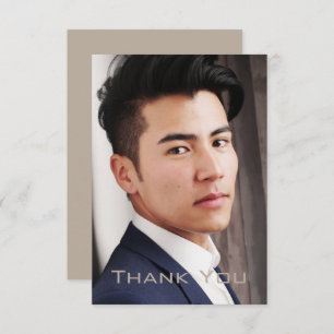 Masculine Photo Flat Thank You Card
