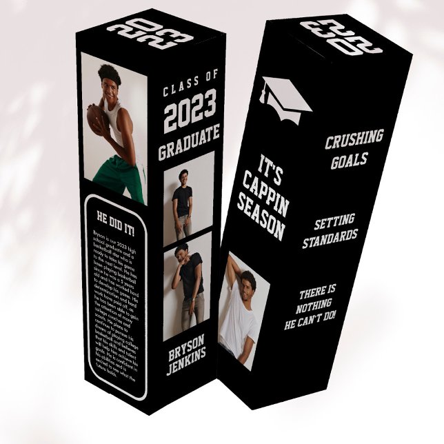 Masculine Photo Graduation Gift Wine Box (Creator Uploaded)