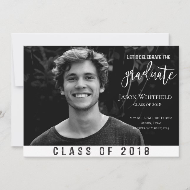 Masculine Photo Graduation Party Invitation (Front)