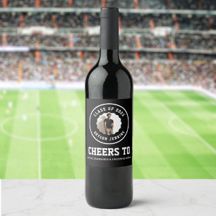Masculine Photo Graduation Wine Label