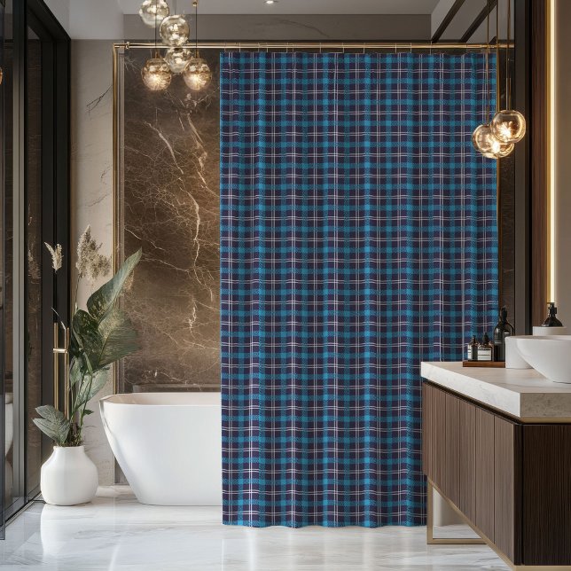 Masculine Plaid Curtain Blue Tartan Gift Look (Masculine Plaid Curtain Blue Tartan Gift Look)