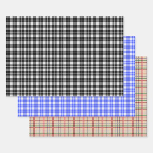 Masculine Plaid Ensemble Wrapping Paper Sheets