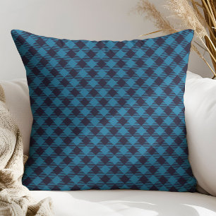 Masculine Plaid Pillow Blue Tartan Gift for Him