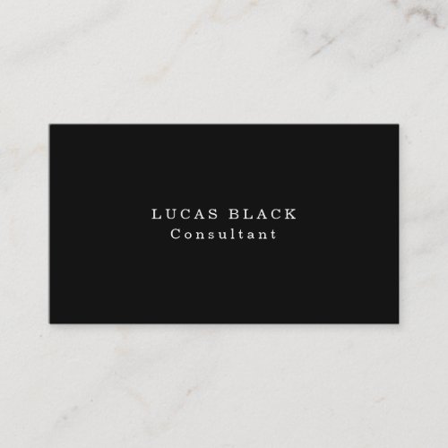 Masculine Plain Black White Professional Creative Business Card