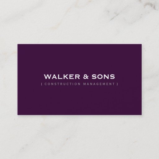 Customizable MASCULINE plain simple smart eggplant aubergine Business Card