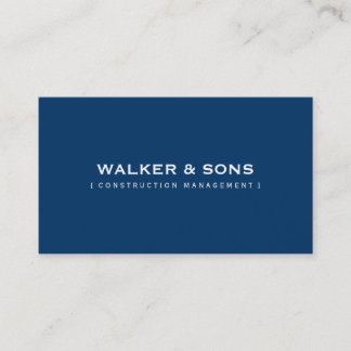 MASCULINE plain simple smart royal blue Business Card