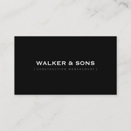 MASCULINE plain simple smart white black grey Business Card