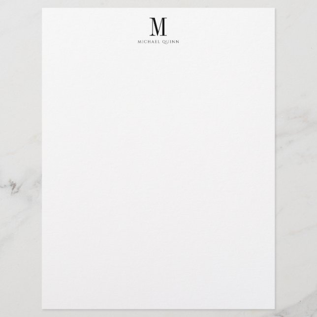 Masculine Professional Monogram  Letterhead (Front)