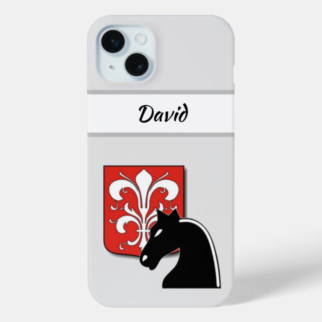 Masculine Red and Black Knight and Shield Case-Mate iPhone Case (Back)