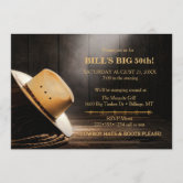 Rustic Wood Western 80th Birthday Party Invitation