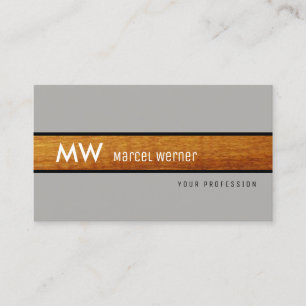 masculine rustic wood stripe on gray business card