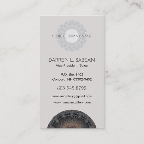 Masculine Silver Simplicity Modern Mandala Business Card