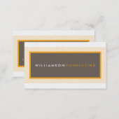 MASCULINE STRIPE plain modern trendy orange brown Business Card (Front/Back)