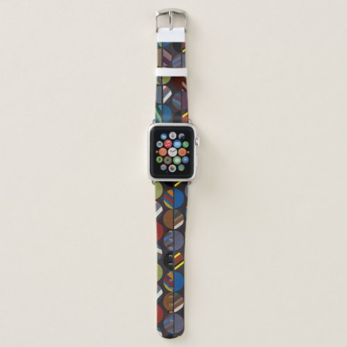 Masculine Striped Oval Halves  Apple Watch Band