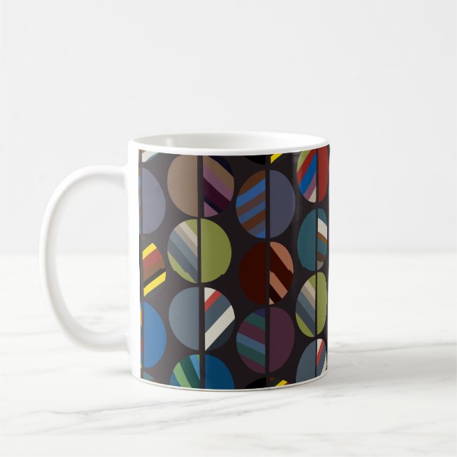 Masculine Striped Oval Halves  Coffee Mug (Left)