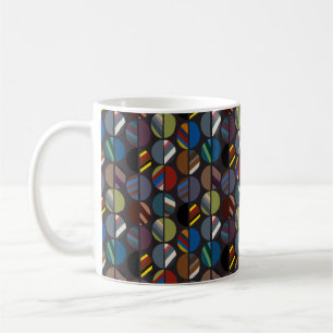 Masculine Striped Oval Halves Coffee Mug