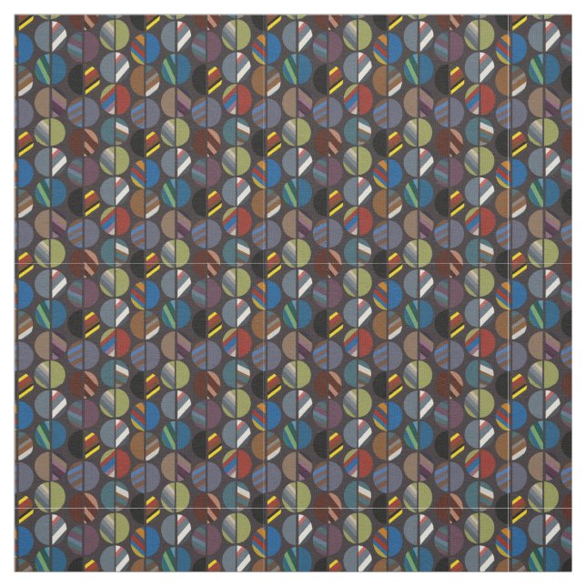 Masculine Striped Oval Halves  Fabric (Swatch)