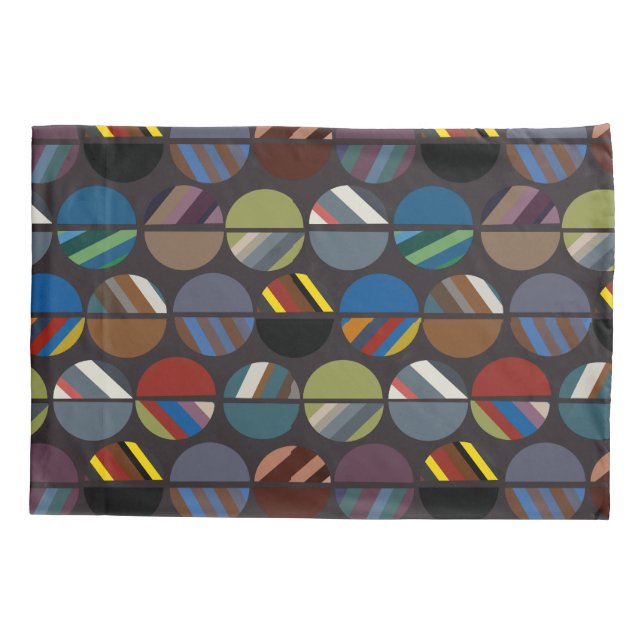 Masculine Striped Oval Halves  Pillow Case (Back)