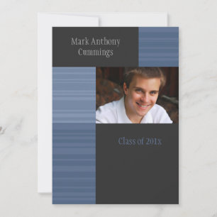 Masculine Stripes Graduation Invitation