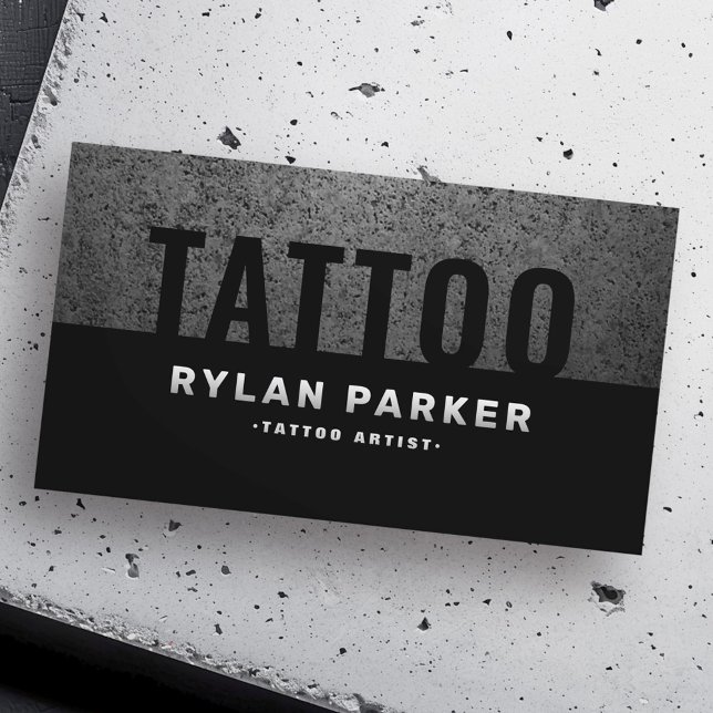 Masculine tattoo artist rough dark business card (Masculine tattoo artist rough dark business card)