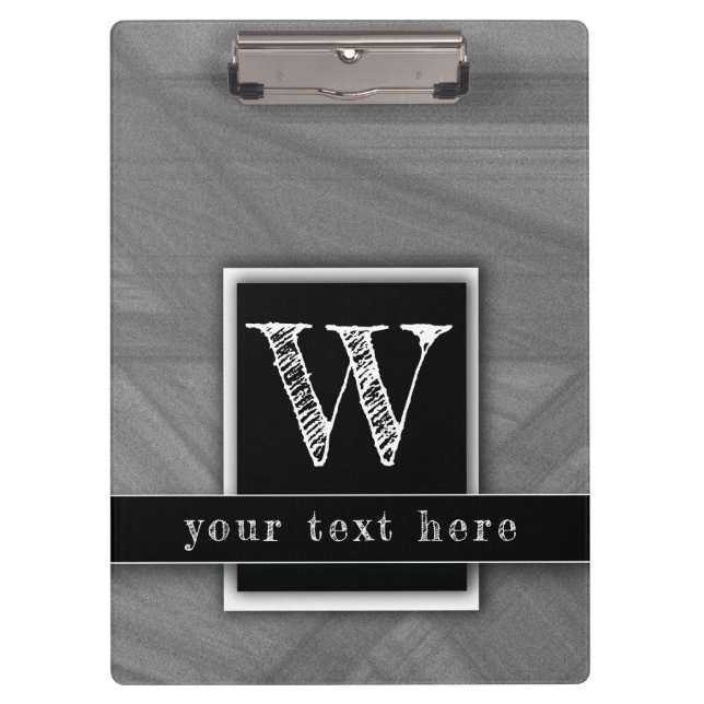 Masculine Teacher Modern Elegant Metallic Silver Clipboard (Front)