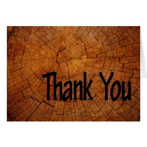 Masculine Thank You Card with Wood Grain Design