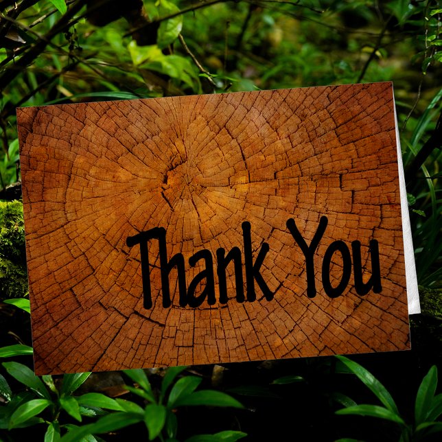 Masculine Thank You Card with Wood Grain Design (Creator Uploaded)