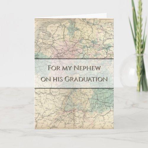 Masculine Vintage Maps Graduation Card