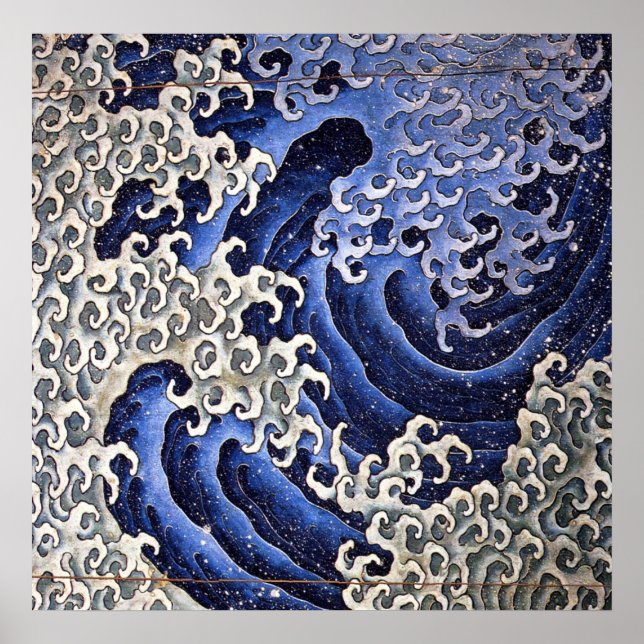 Masculine Wave, Hokusai Poster (Front)