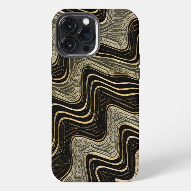 Masculine Waves Abstract Modern Cool Guy Fun Iphone Case (Back)