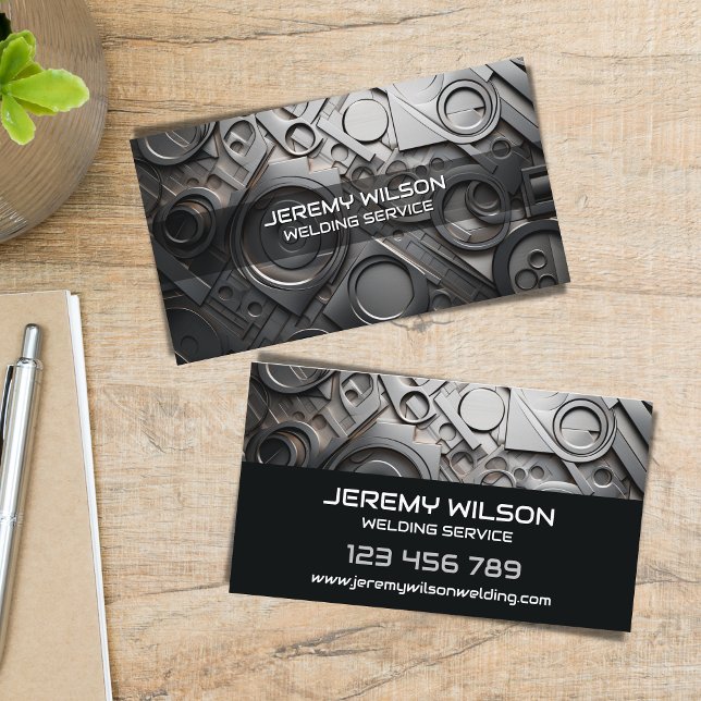 Masculine Welder Metal Welding Service Steelwork Business Card (Creator Uploaded)