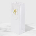 Masculine White and Gold Personalized Groomsmen Wine Gift Bag<br><div class="desc">Add a personal touch to your wedding with personalized groomsmen gift bag. This gift bag features white monogram in gold circle element with name and title in gold professional font style on white background. Also perfect for best man, father of the bride, ring bearer and more. Please Note : The...</div>