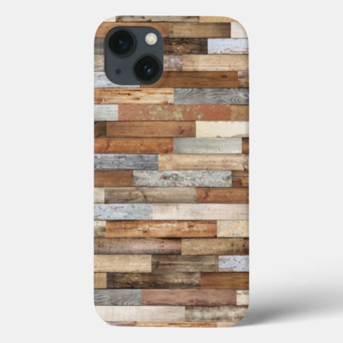 Masculine Woodgrain Rustic Wood iPhone 13 Case